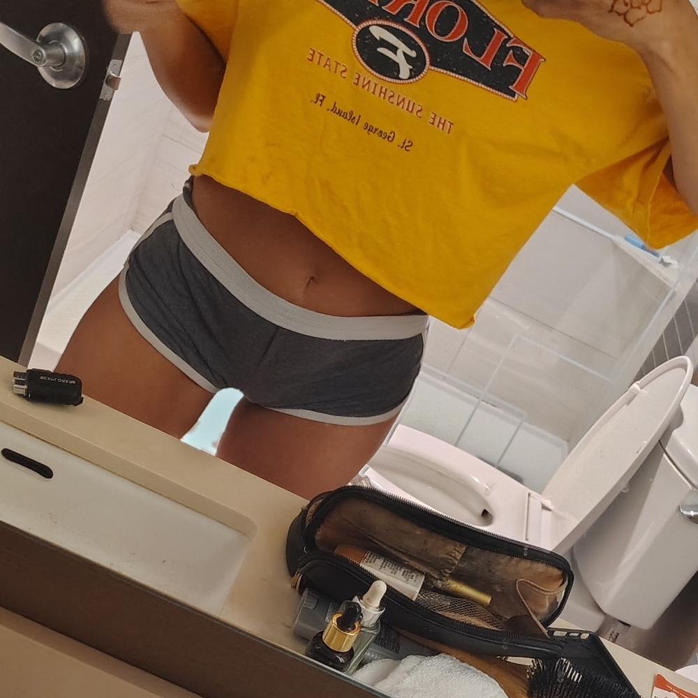 Yellow Graphic Crop Top